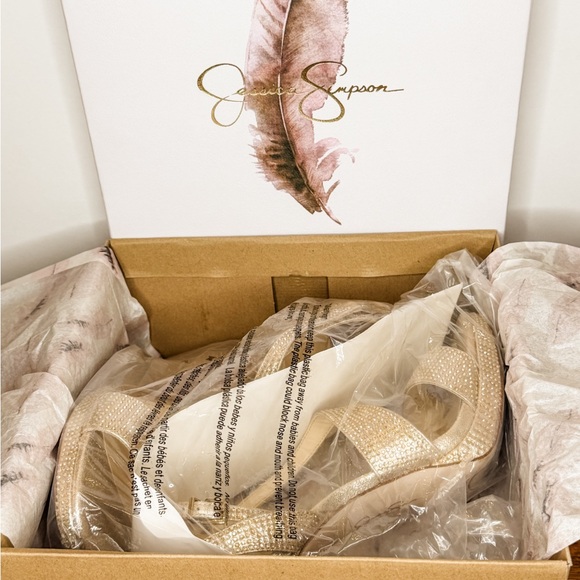 Jessica Simpson Champagne Rhinestone Heels - Picture 6 of 6